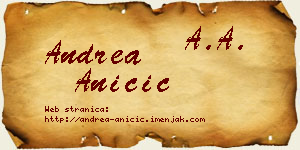 Andrea Aničić vizit kartica